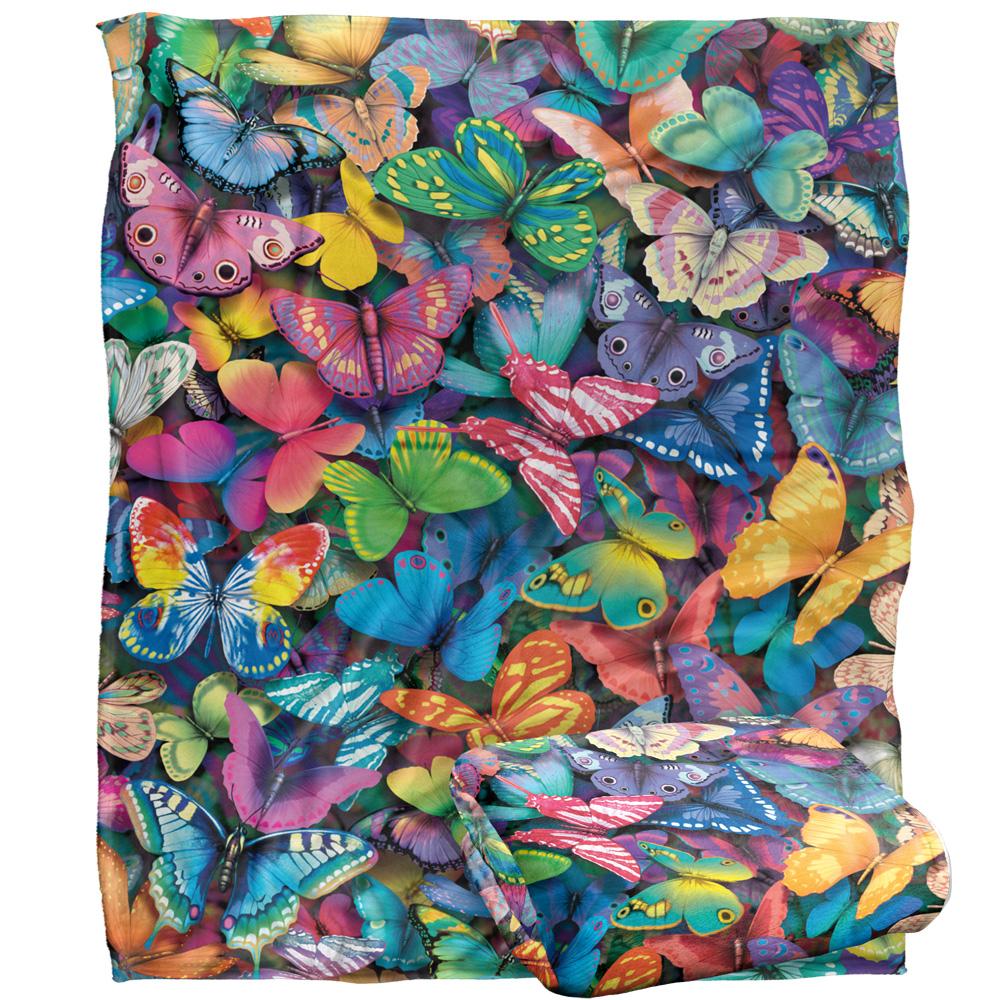Multicoloured - Back - Royce McClure Butterfly Magic Silky Supersoft Blanket