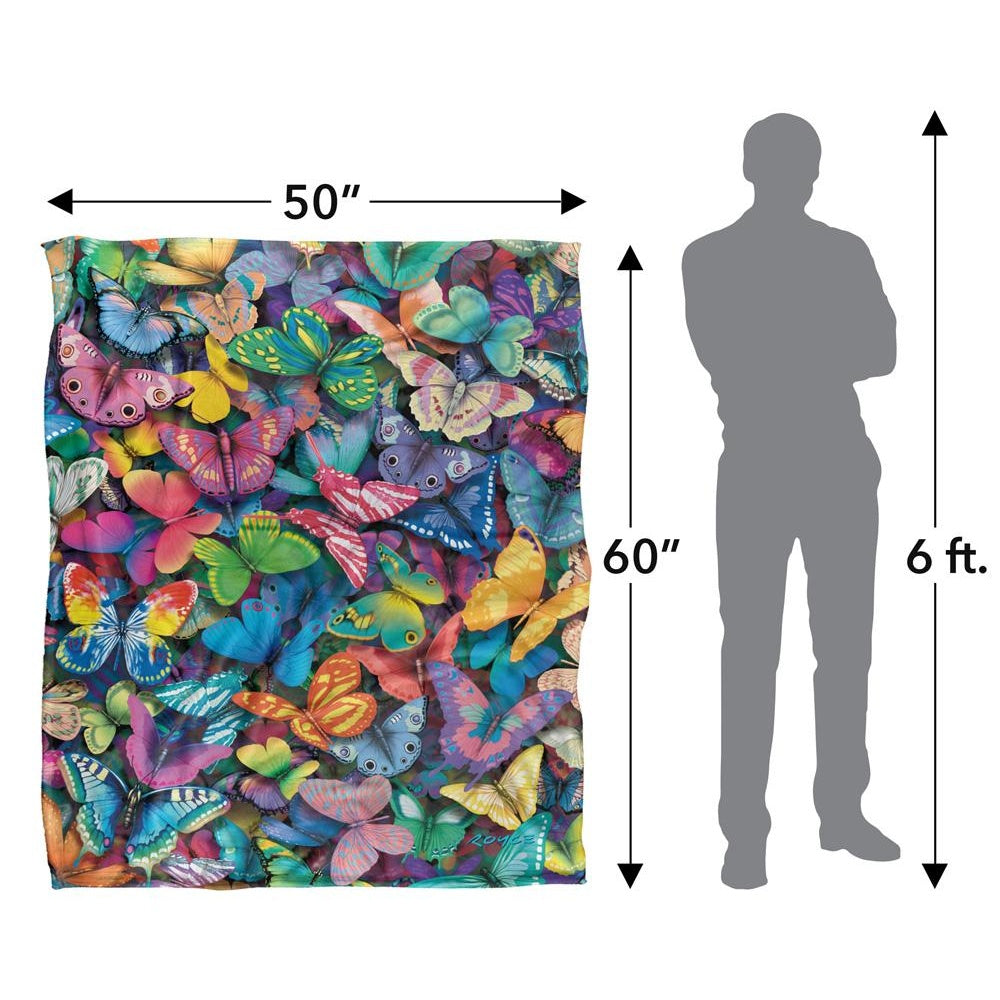 Multicoloured - Pack Shot - Royce McClure Butterfly Magic Silky Supersoft Blanket
