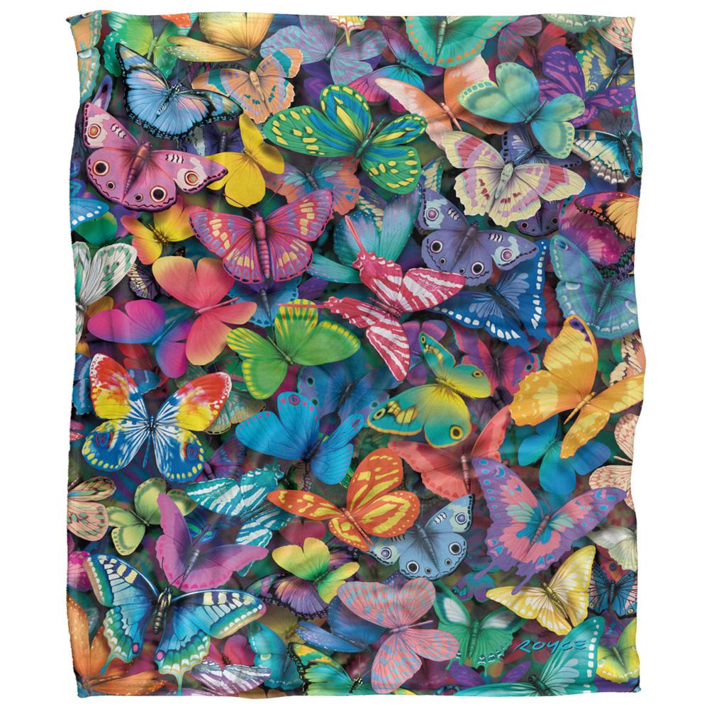 Multicoloured - Front - Royce McClure Butterfly Magic Silky Supersoft Blanket