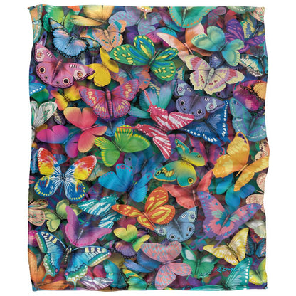 Multicoloured - Front - Royce McClure Butterfly Magic Silky Supersoft Blanket