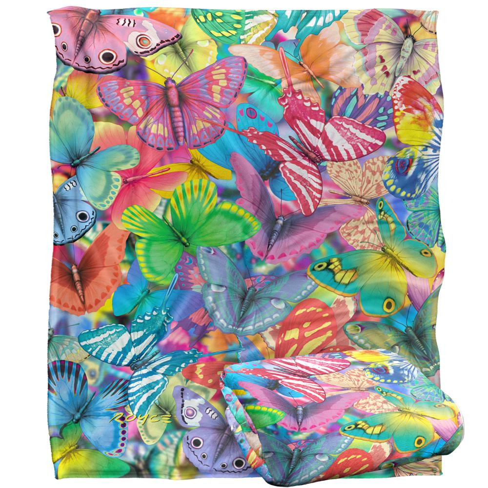 Multicoloured - Back - Royce McClure Butterfly Magic Colorful Silky Supersoft Blanket