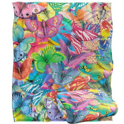 Multicoloured - Back - Royce McClure Butterfly Magic Colorful Silky Supersoft Blanket
