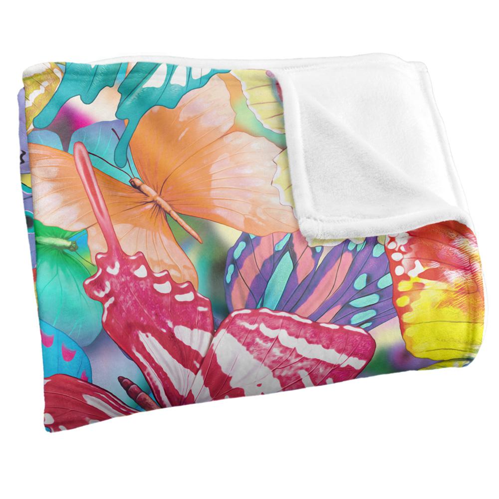 Multicoloured - Side - Royce McClure Butterfly Magic Colorful Silky Supersoft Blanket