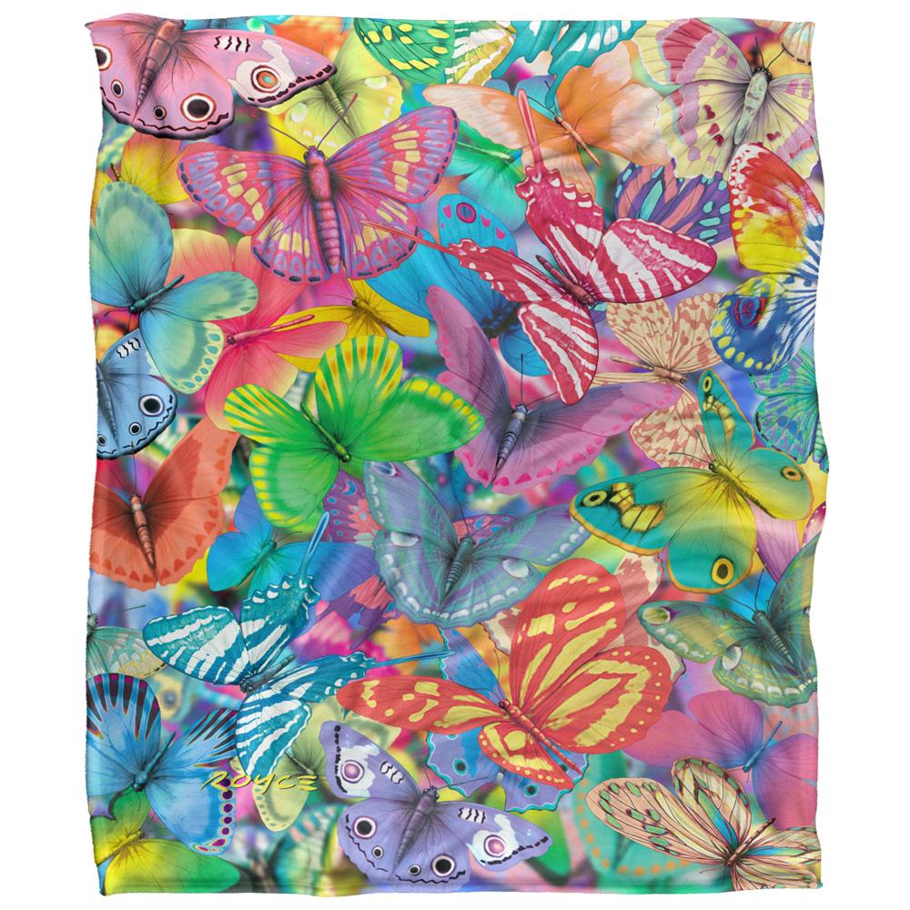 Multicoloured - Front - Royce McClure Butterfly Magic Colorful Silky Supersoft Blanket