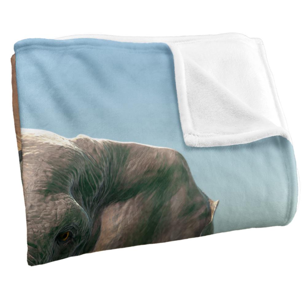 Multicoloured - Side - Royce McClure Charging Elephant Silky Supersoft Blanket