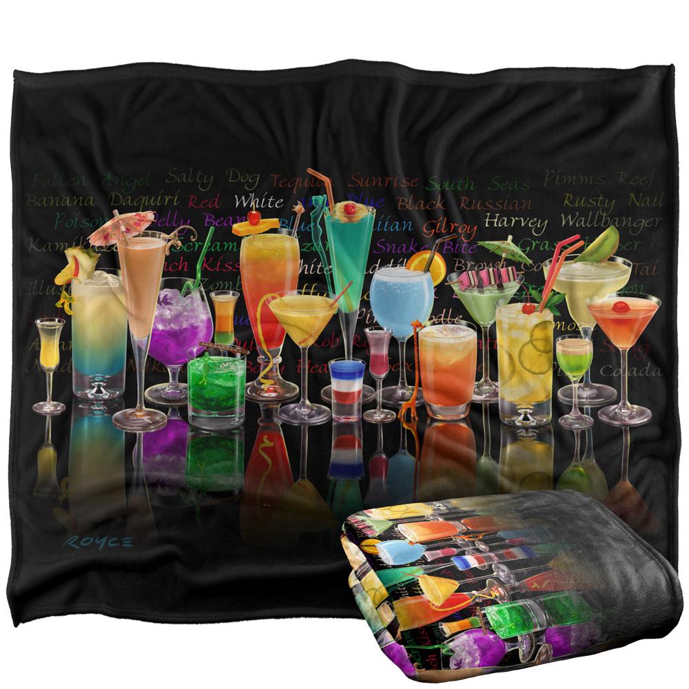 Multicoloured - Back - Royce McClure Tropical Drinks Silky Cocktail Supersoft Blanket