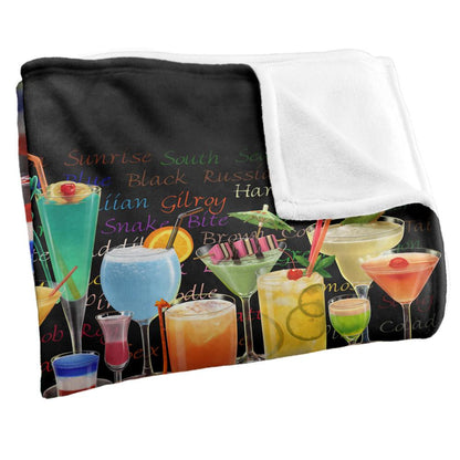 Multicoloured - Side - Royce McClure Tropical Drinks Silky Cocktail Supersoft Blanket