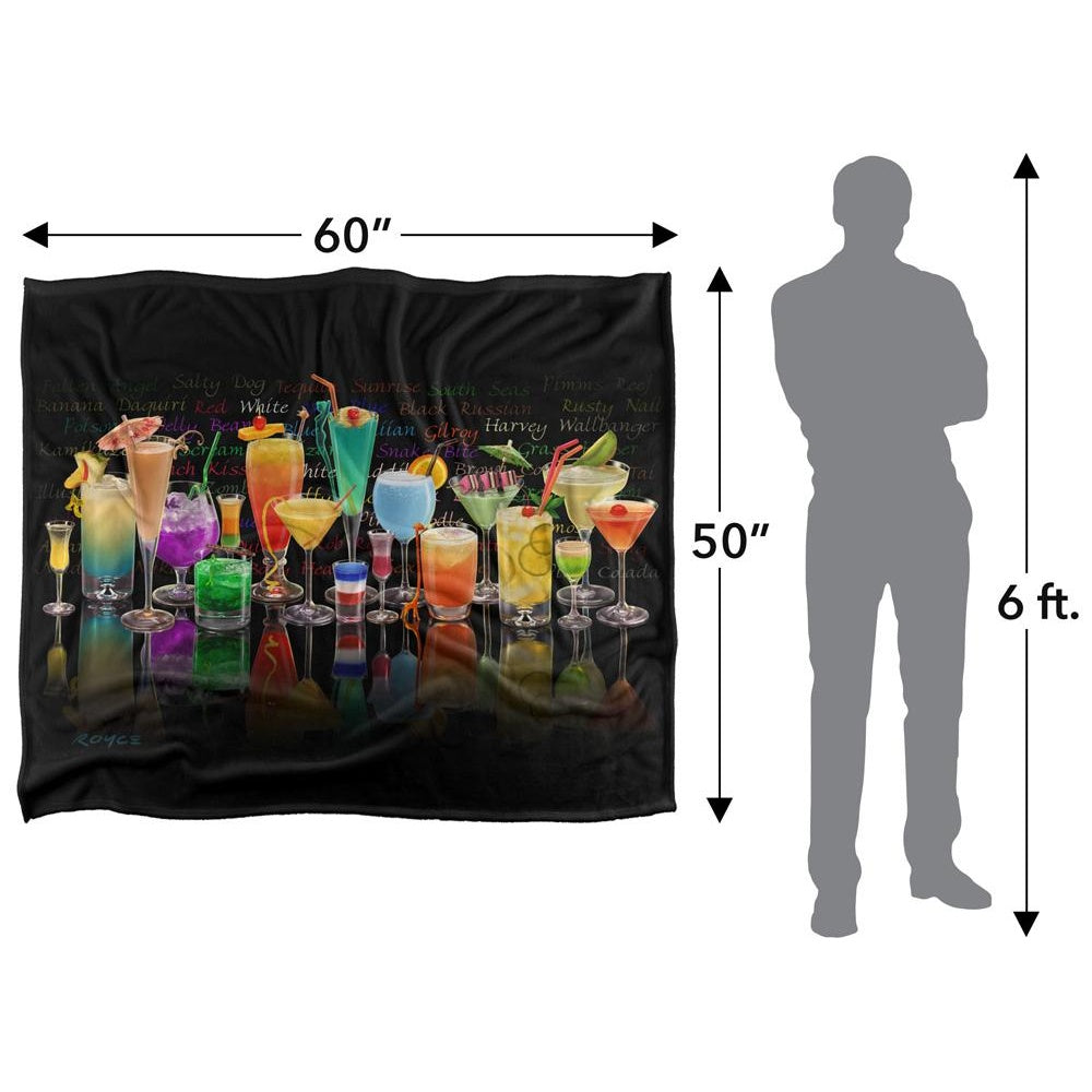 Multicoloured - Pack Shot - Royce McClure Tropical Drinks Silky Cocktail Supersoft Blanket