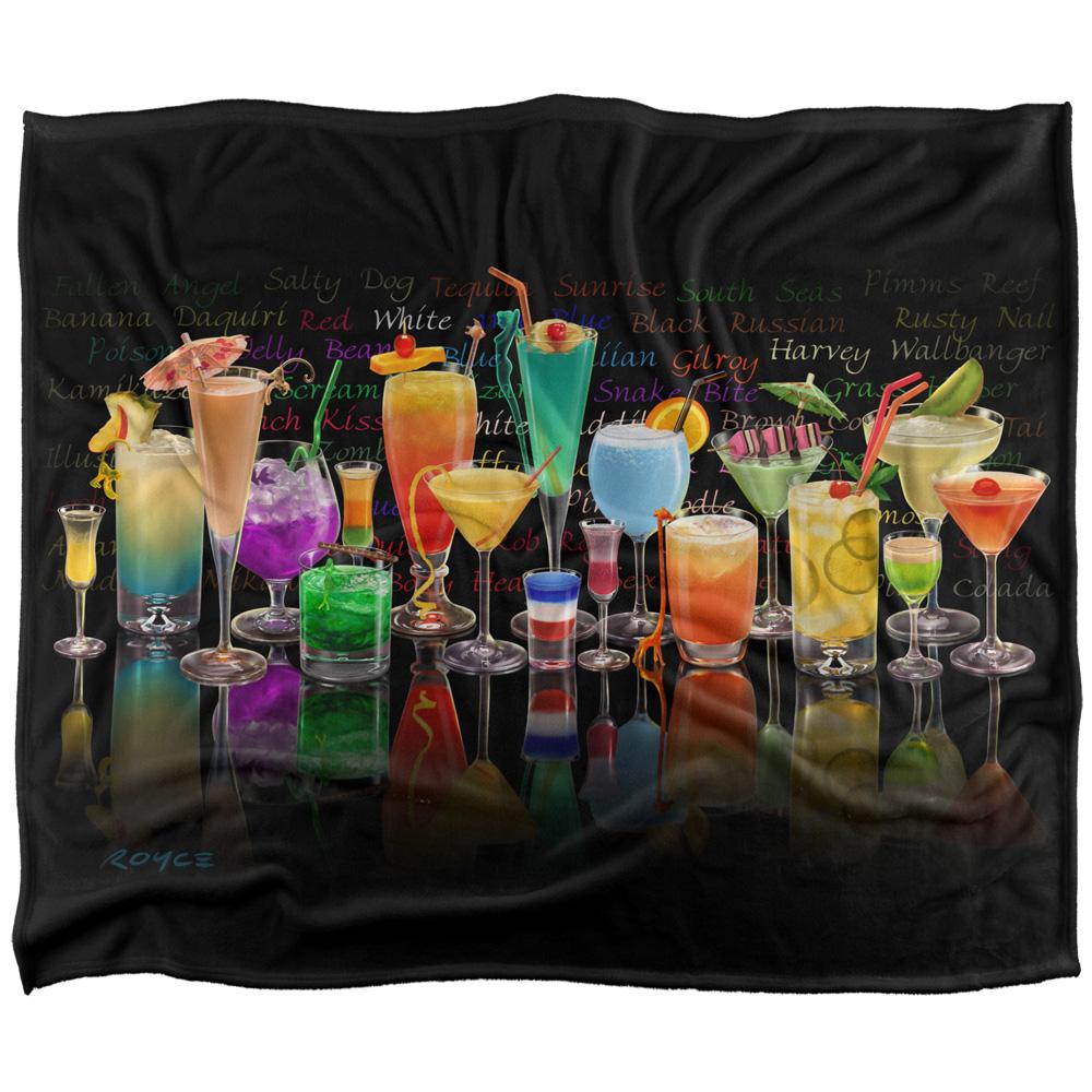 Multicoloured - Front - Royce McClure Tropical Drinks Silky Cocktail Supersoft Blanket
