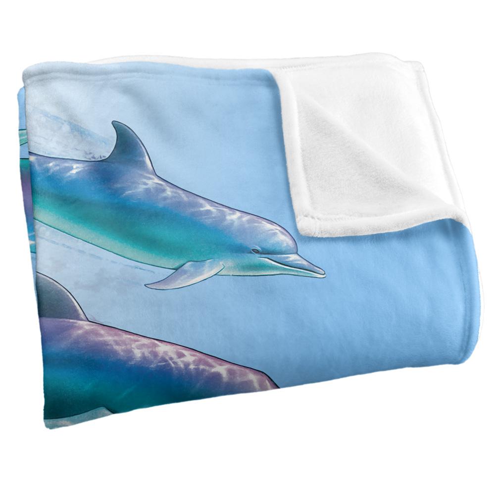 Multicoloured - Side - Royce McClure Dolphin Flow Silky Supersoft Blanket