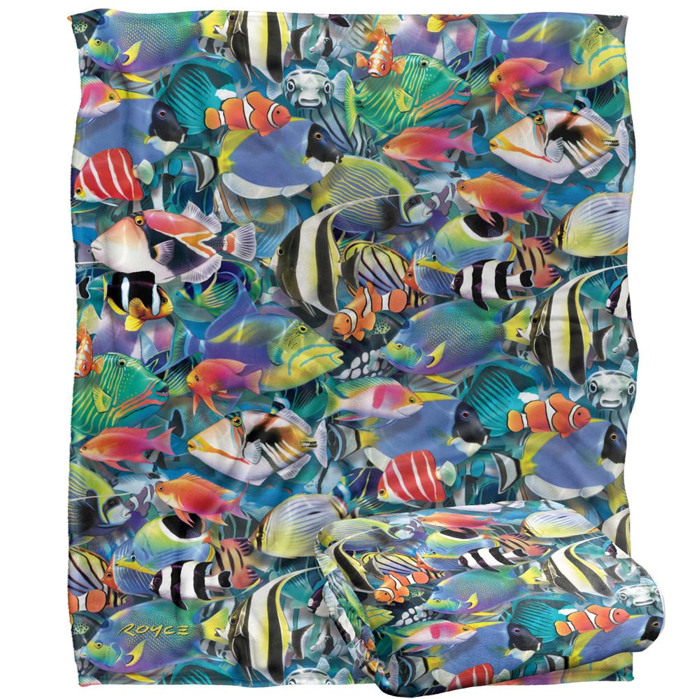 Multicoloured - Back - Royce McClure Tropical Fish Jam Silky Supersoft Blanket