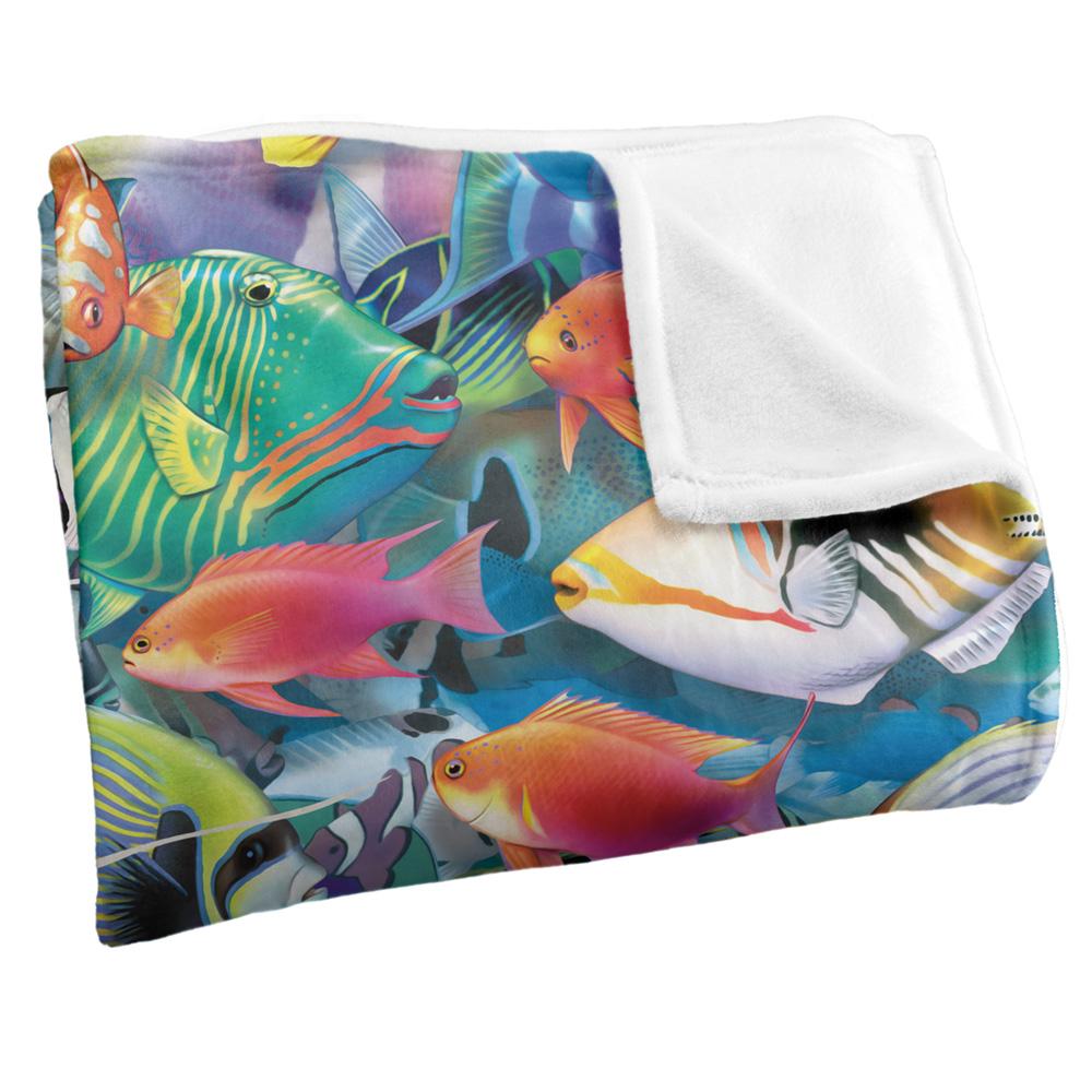 Multicoloured - Side - Royce McClure Tropical Fish Jam Silky Supersoft Blanket