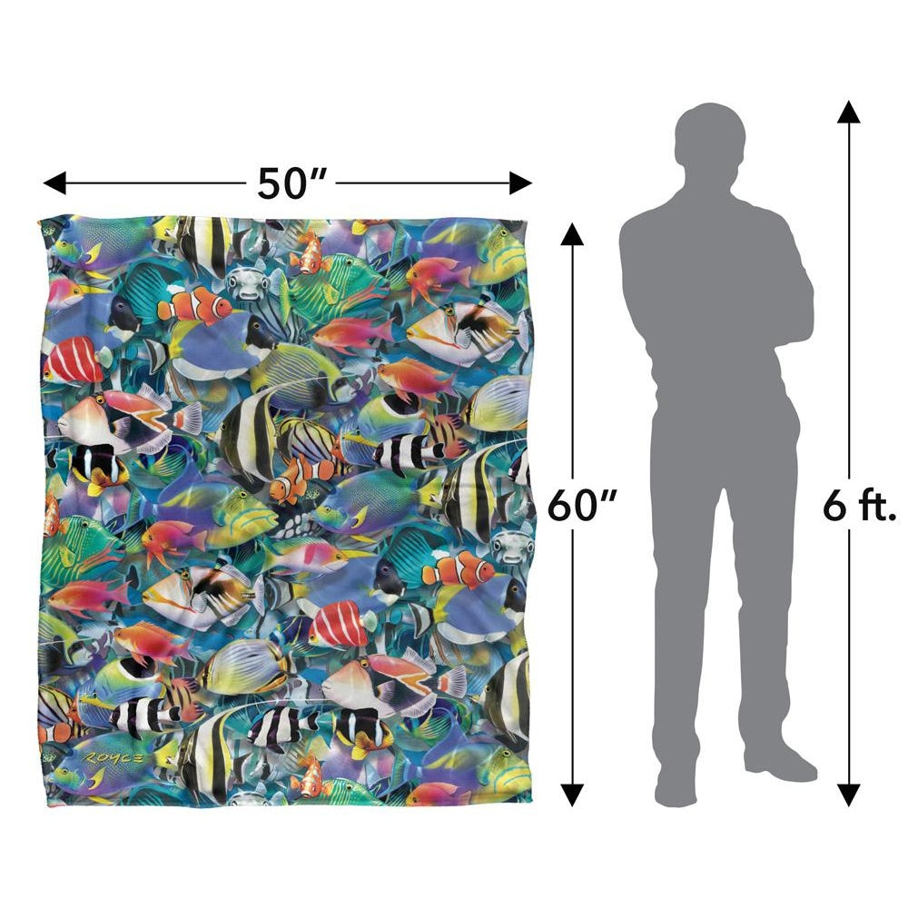 Multicoloured - Pack Shot - Royce McClure Tropical Fish Jam Silky Supersoft Blanket