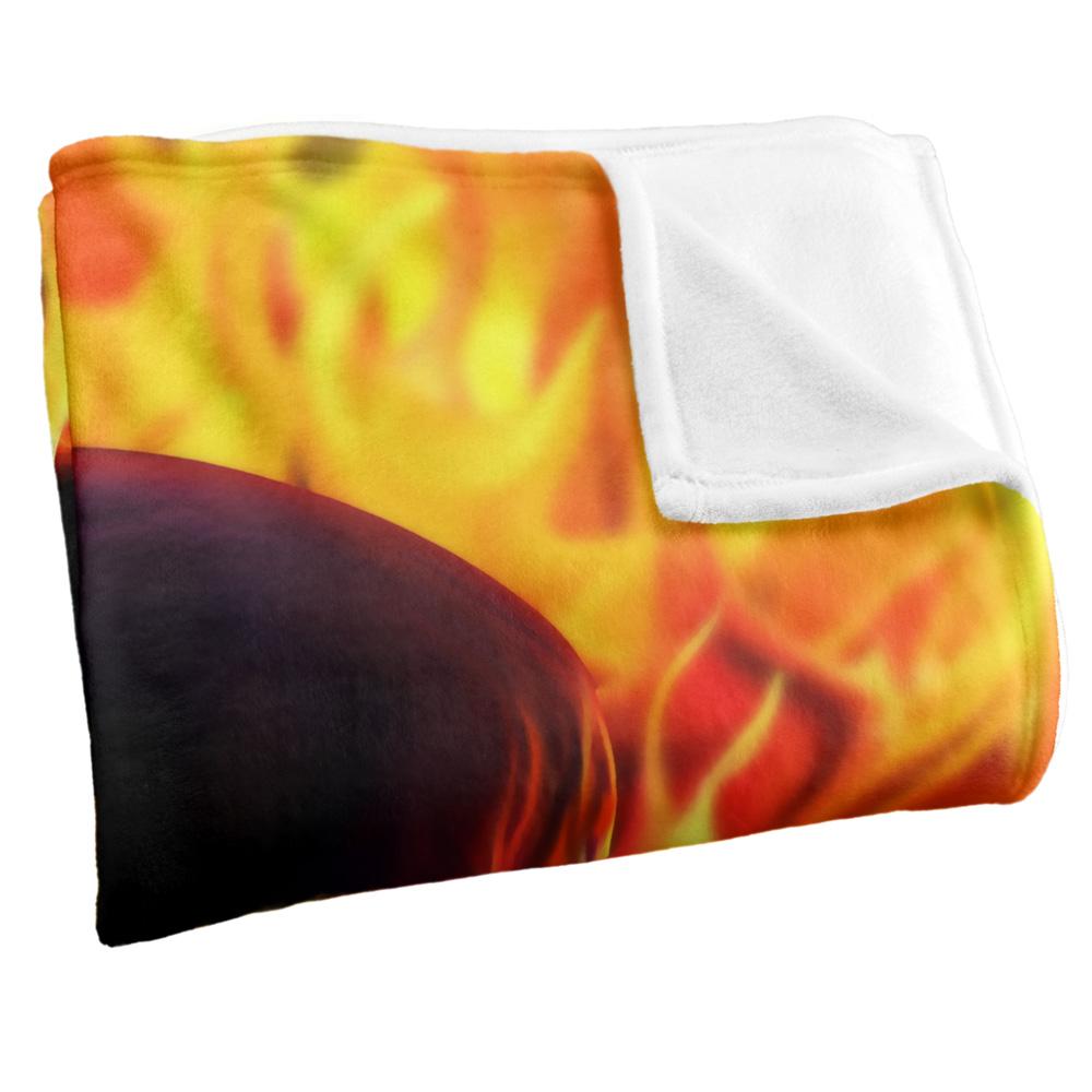 Multicoloured - Side - Royce McClure Silky Flaming Skull Supersoft Blanket