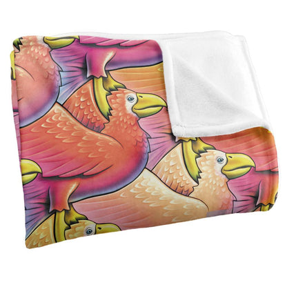 Multicoloured - Side - Royce McClure Flocking Birds Silky Supersoft Blanket