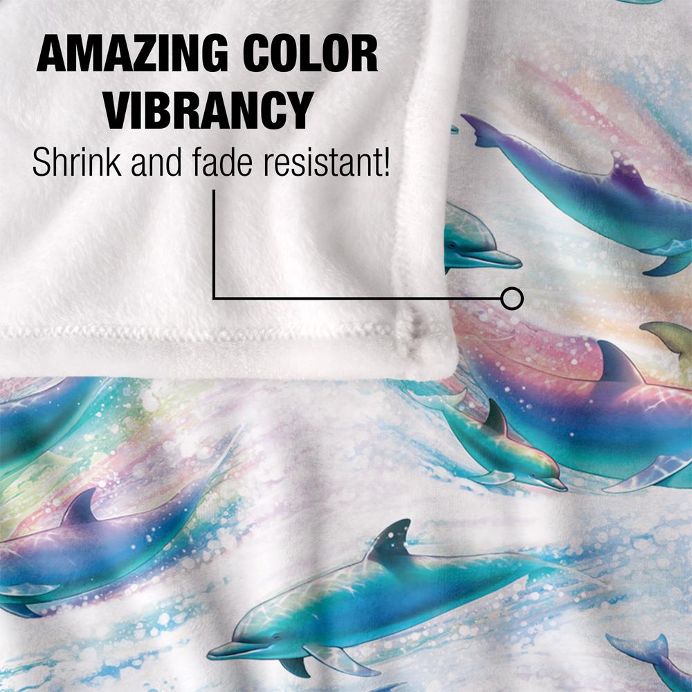 Multicoloured - Lifestyle - Royce McClure Dolphin Flow Silky Repeat Print Supersoft Blanket