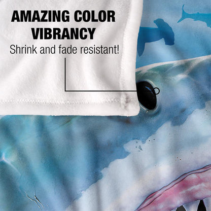 Multicoloured - Lifestyle - Royce McClure Silky Great White Shark Supersoft Blanket