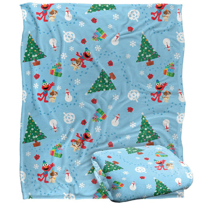 Multicoloured - Back - Sesame Street Silky Footprint Holiday Supersoft Blanket