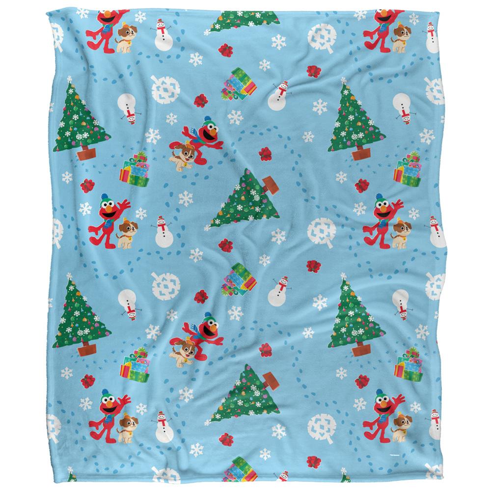 Multicoloured - Front - Sesame Street Silky Footprint Holiday Supersoft Blanket