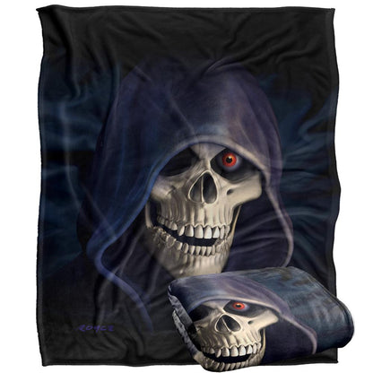 Black-White - Back - Royce McClure Silky Grim Reaper Supersoft Blanket