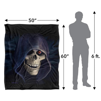 Black-White - Pack Shot - Royce McClure Silky Grim Reaper Supersoft Blanket