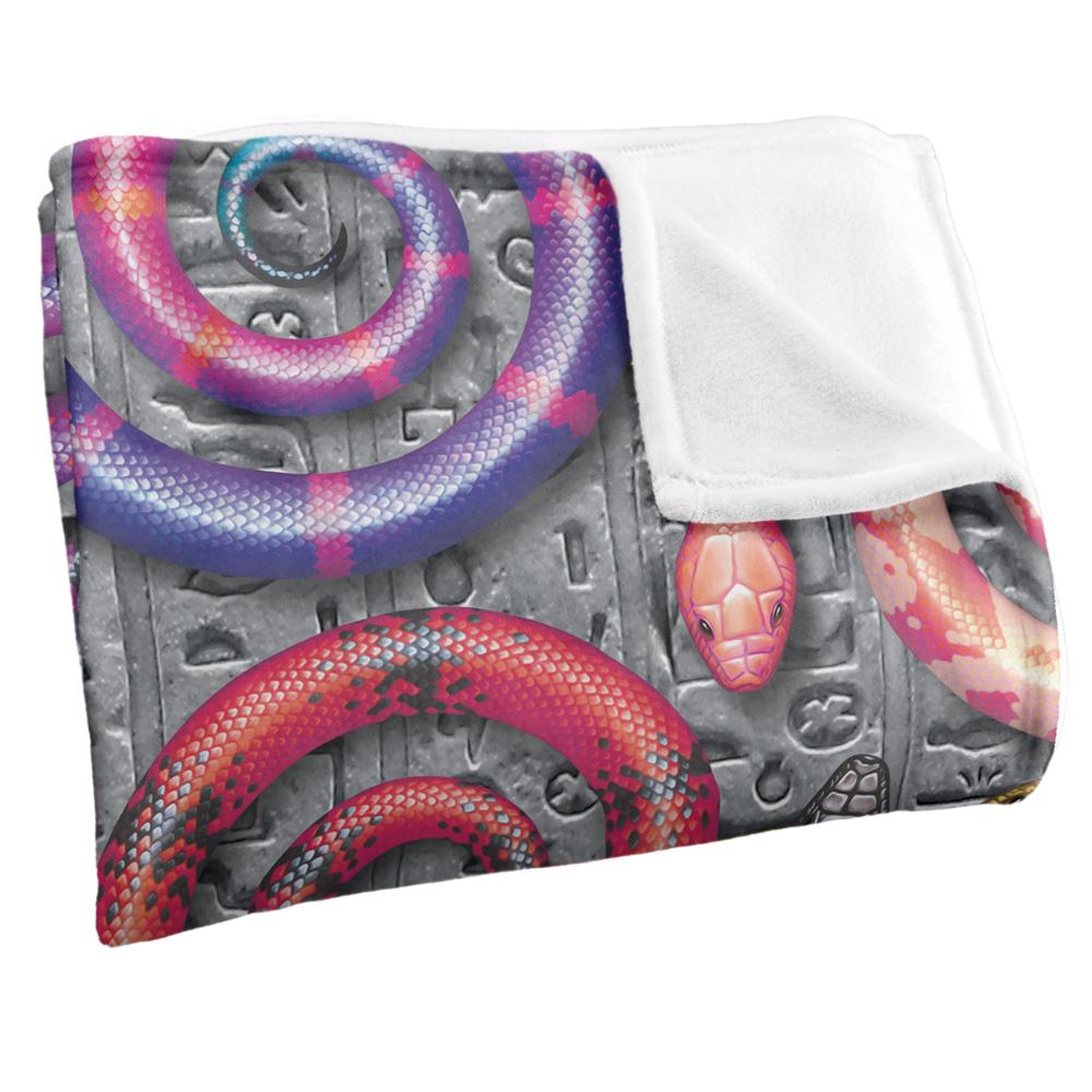Multicoloured - Side - Royce McClure Hisstory Snake Silky Supersoft Blanket