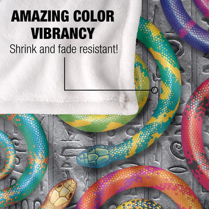 Multicoloured - Lifestyle - Royce McClure Hisstory Snake Silky Supersoft Blanket