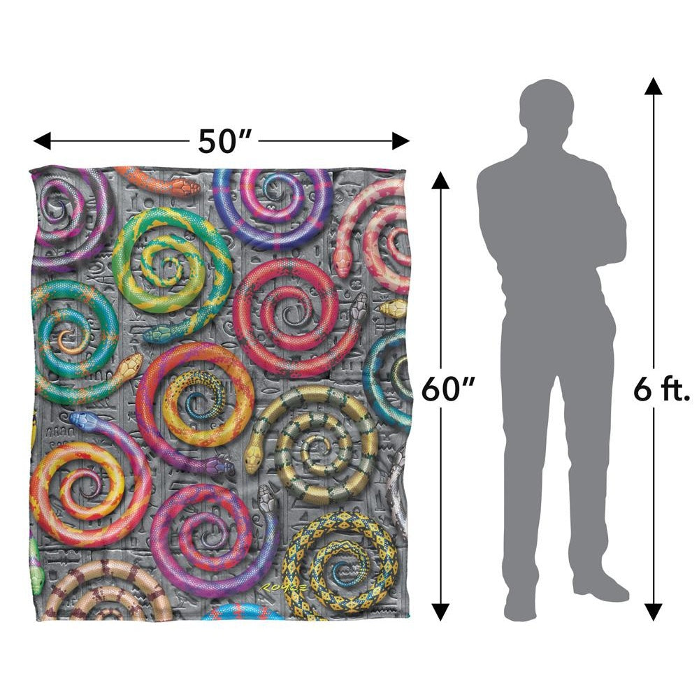 Multicoloured - Pack Shot - Royce McClure Hisstory Snake Silky Supersoft Blanket