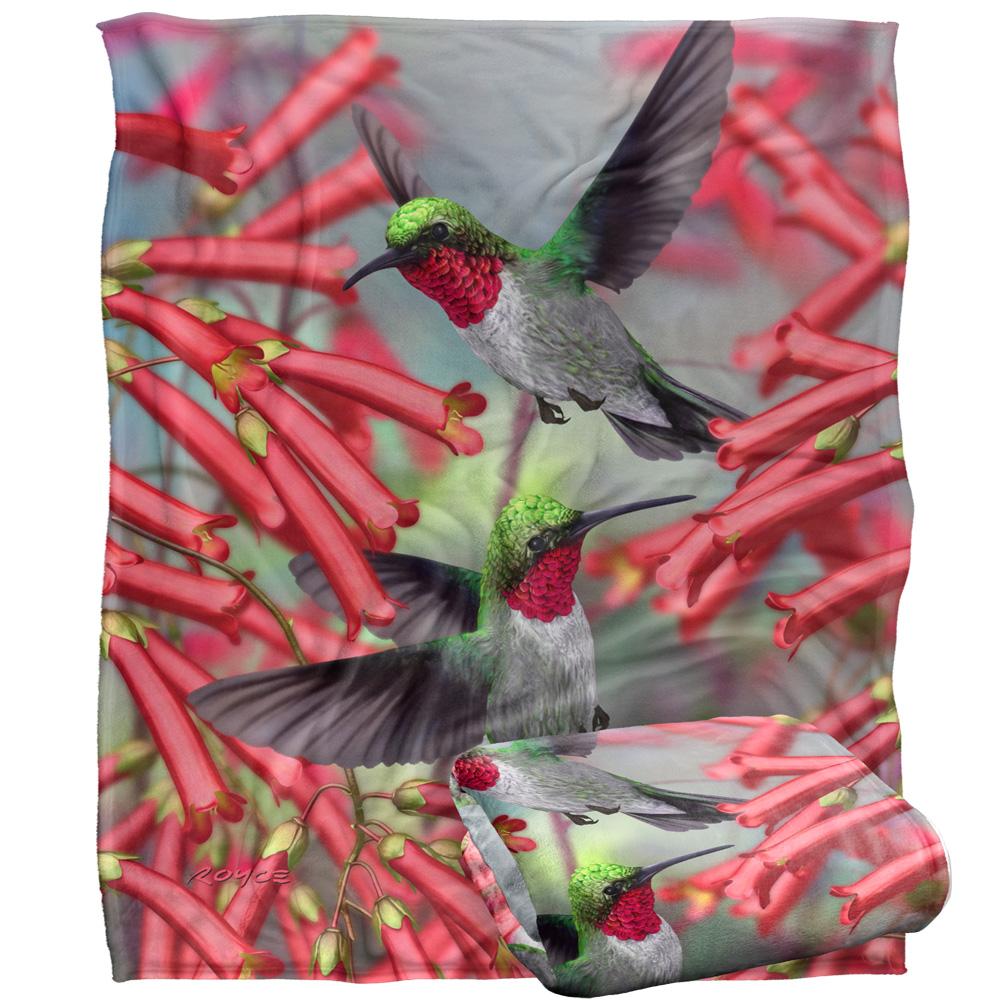 Multicoloured - Back - Royce McClure Silky Hummingbird Supersoft Blanket