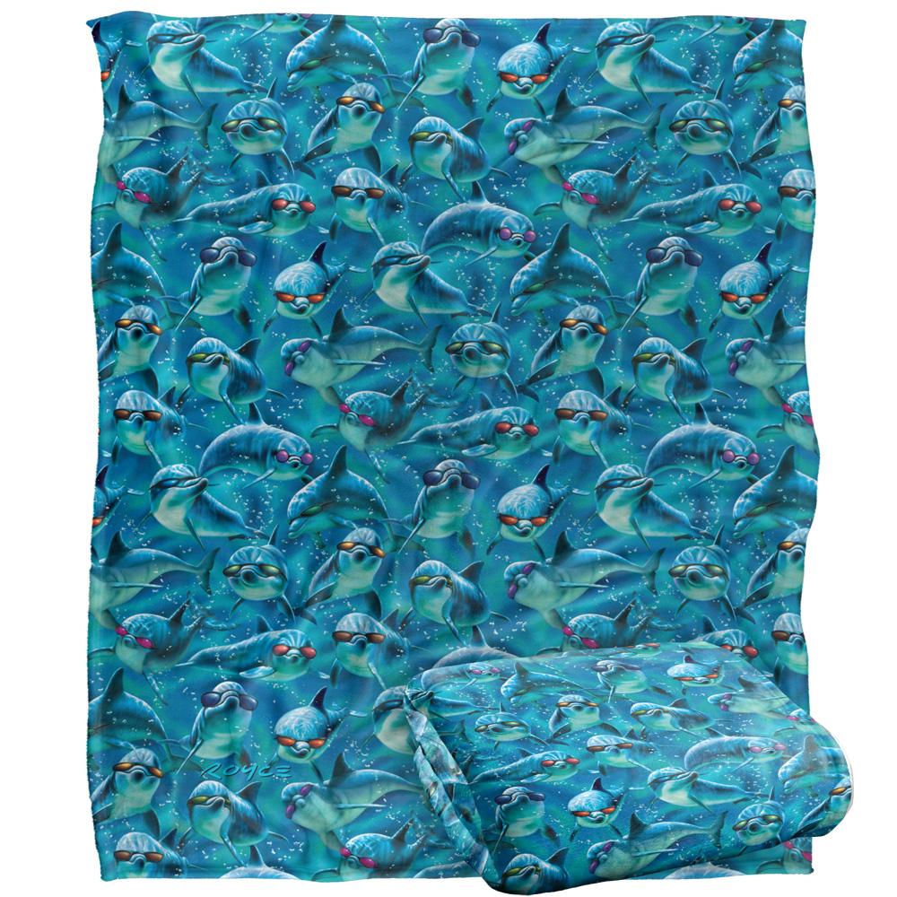 Blue-Red - Back - Royce McClure Mod Squad Silky Dolphin Supersoft Blanket