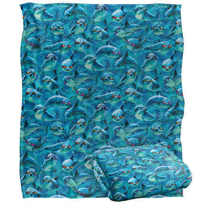 Blue-Red - Back - Royce McClure Mod Squad Silky Dolphin Supersoft Blanket