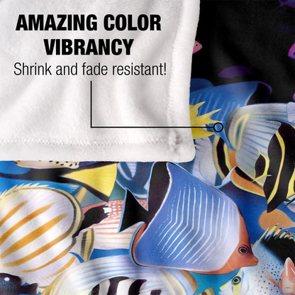 Multicoloured - Lifestyle - Royce McClure Night Dive Silky Tropical Fish Supersoft Blanket