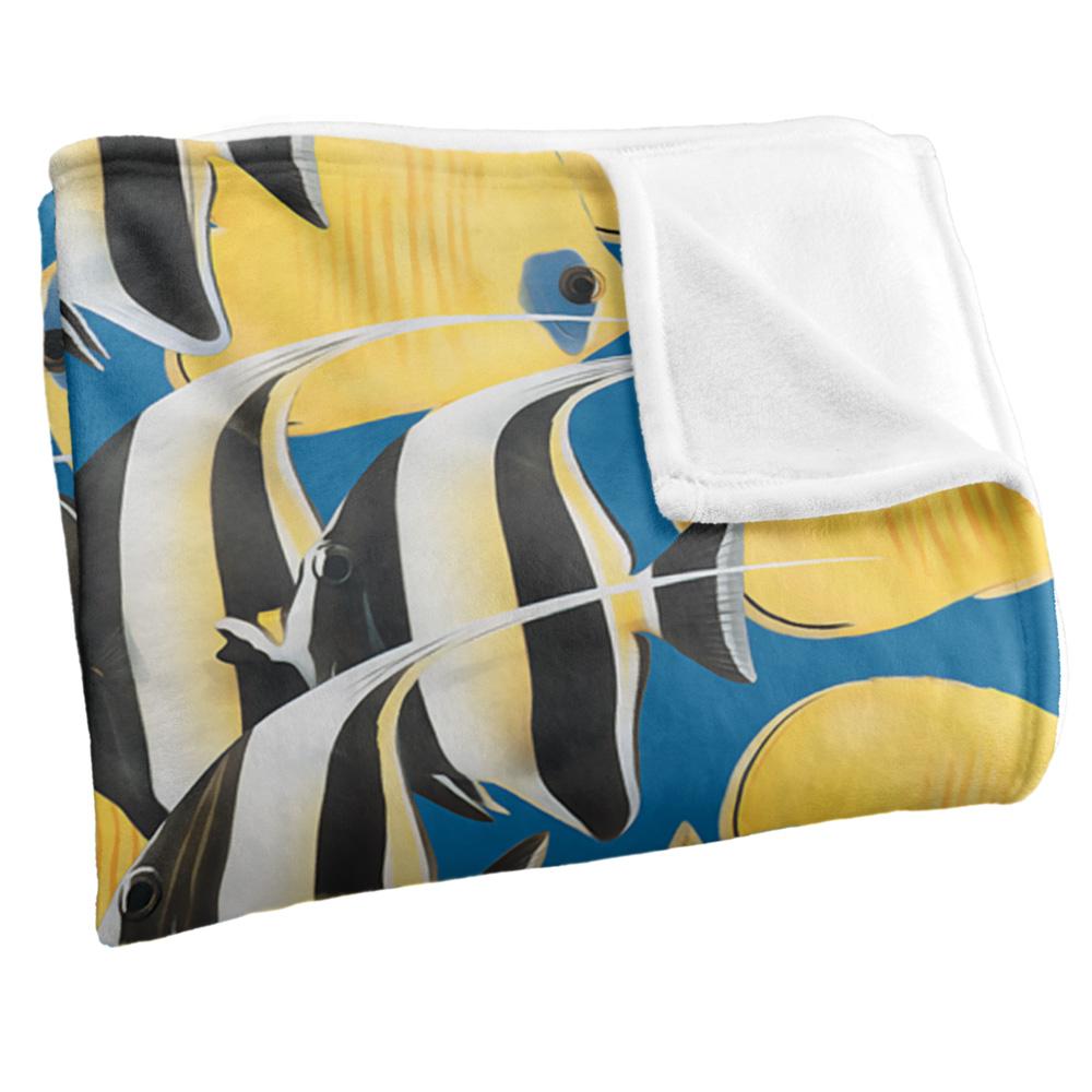 Multicoloured - Side - Royce McClure Rush Hour Silky Tropical Fish Supersoft Blanket
