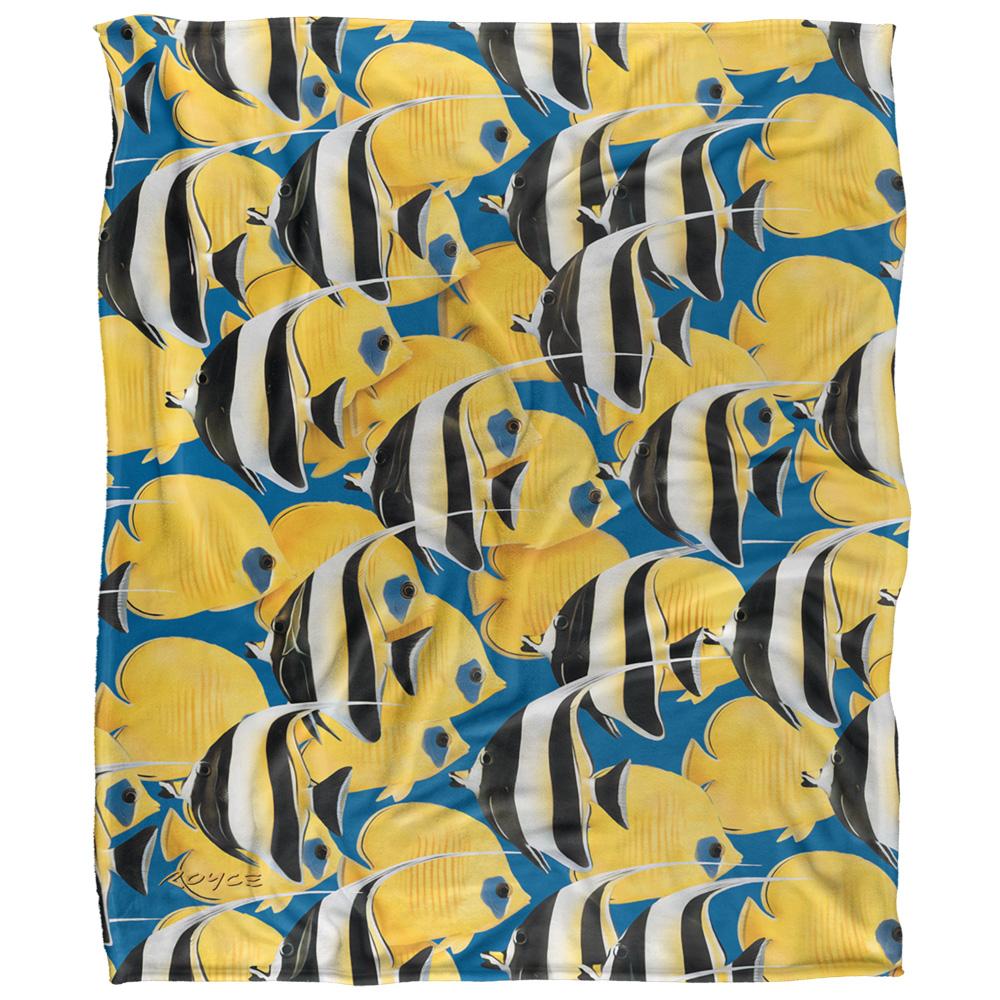 Multicoloured - Front - Royce McClure Rush Hour Silky Tropical Fish Supersoft Blanket