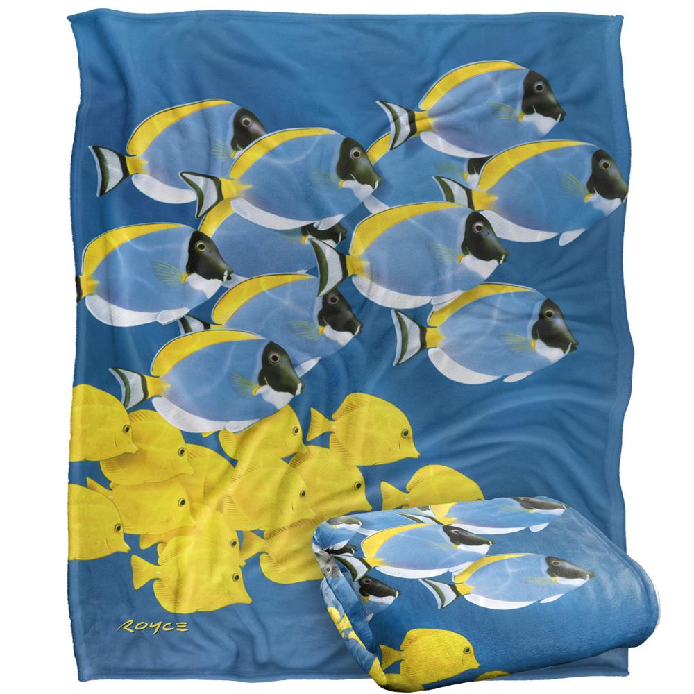 Multicoloured - Back - Royce McClure Tang Silky Tropical Fish Supersoft Blanket