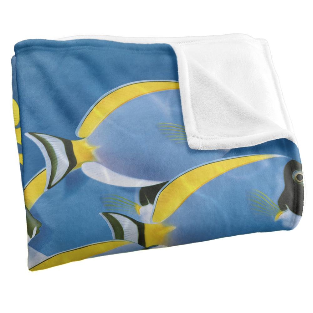 Multicoloured - Side - Royce McClure Tang Silky Tropical Fish Supersoft Blanket