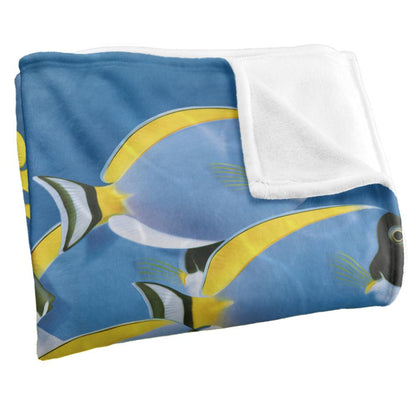 Multicoloured - Side - Royce McClure Tang Silky Tropical Fish Supersoft Blanket