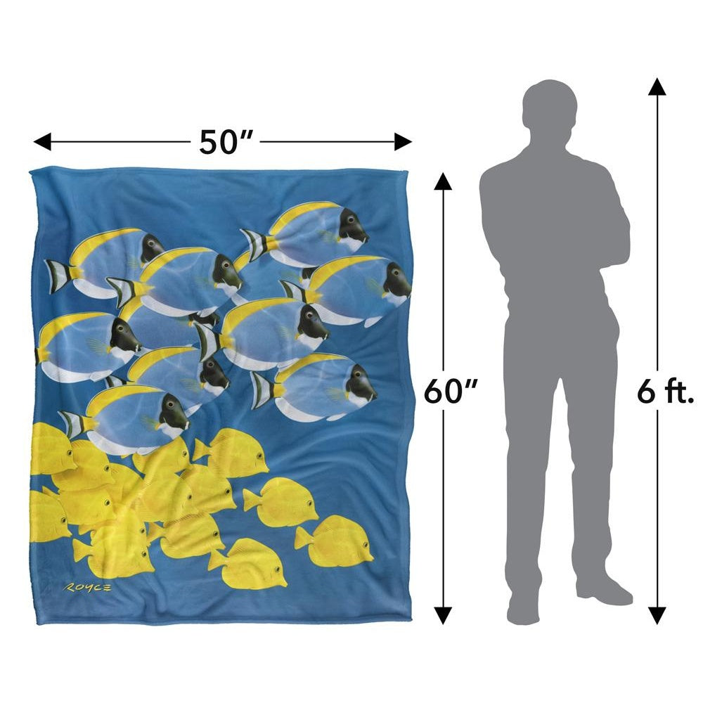 Multicoloured - Pack Shot - Royce McClure Tang Silky Tropical Fish Supersoft Blanket