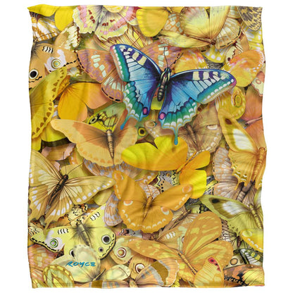 Multicoloured - Front - Royce McClure Be Unique Silky Butterflies Supersoft Blanket