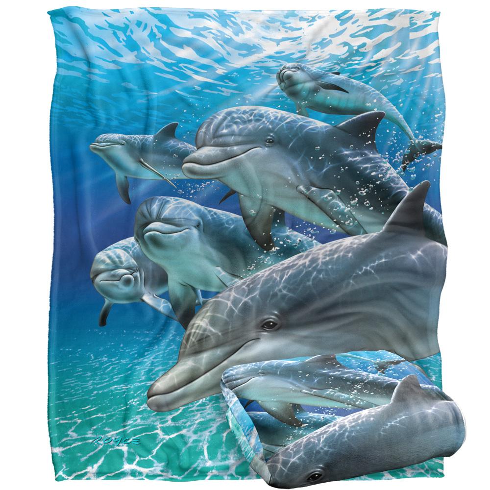 Multicoloured - Back - Royce McClure Travelers Silky Dolphin Supersoft Blanket