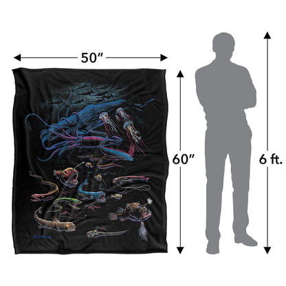 Multicoloured - Pack Shot - Royce McClure Way Down Deep Silky Fish Supersoft Blanket