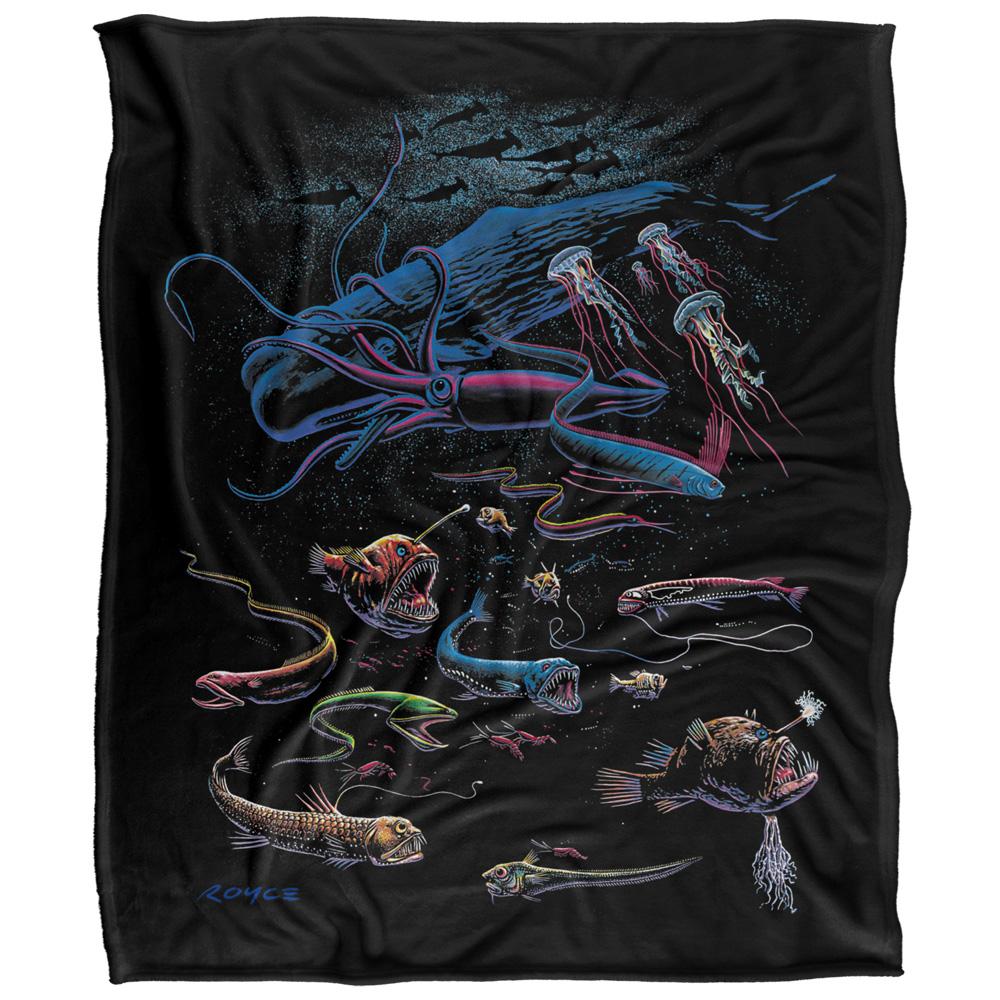 Multicoloured - Front - Royce McClure Way Down Deep Silky Fish Supersoft Blanket