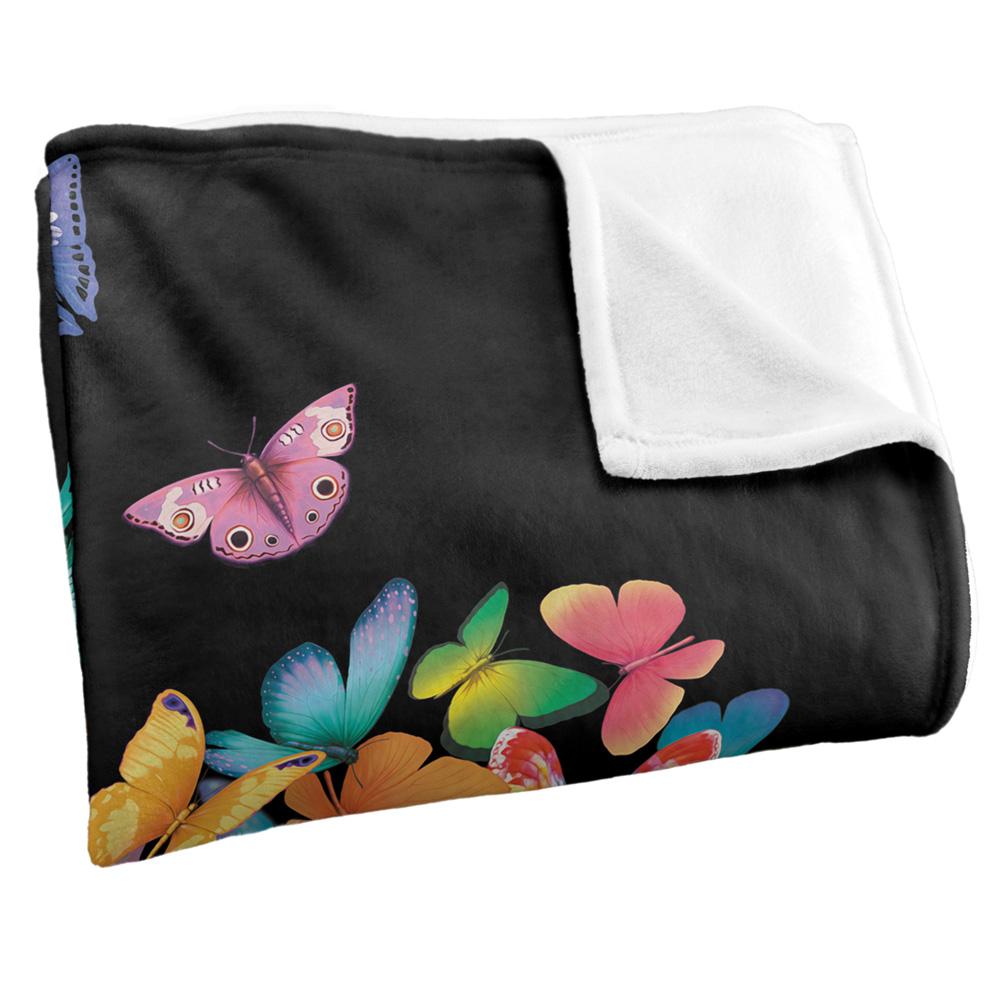 Multicoloured - Side - Royce McClure Wildheart Silky Butterflies Supersoft Blanket