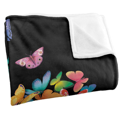 Multicoloured - Side - Royce McClure Wildheart Silky Butterflies Supersoft Blanket