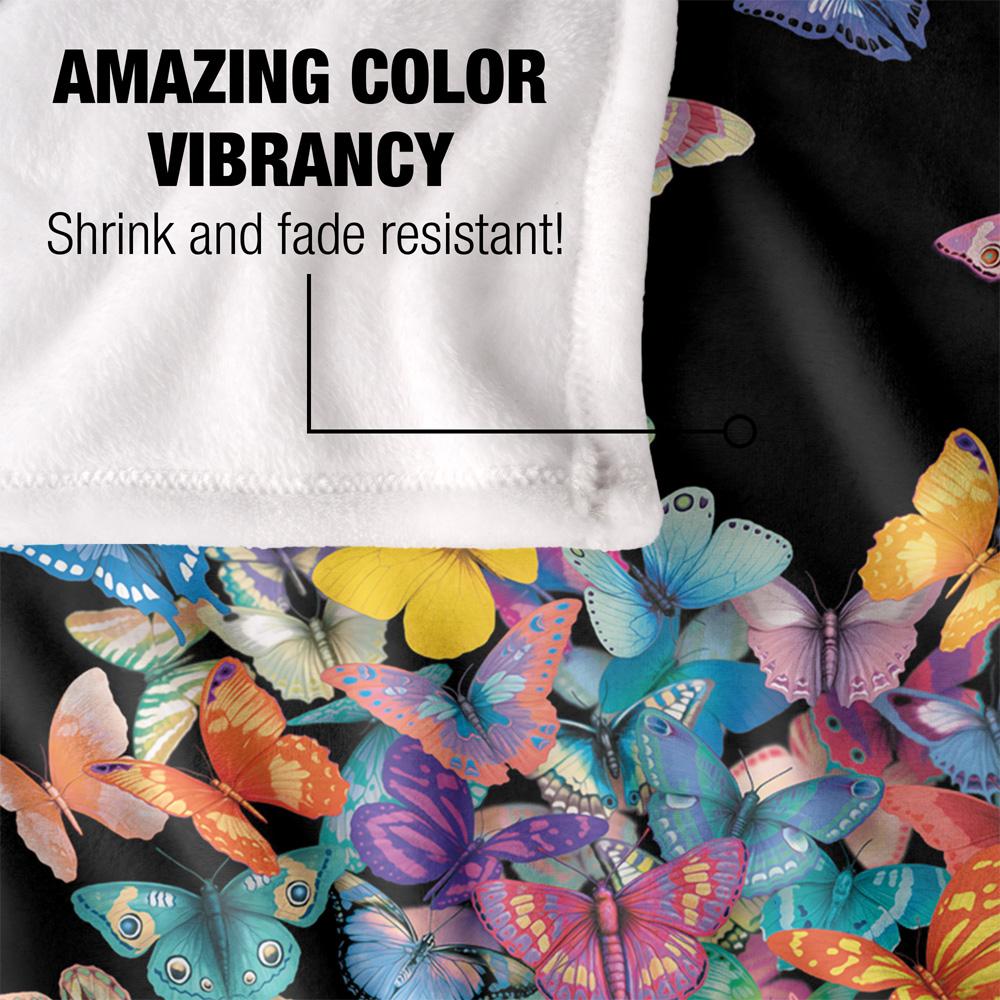 Multicoloured - Lifestyle - Royce McClure Wildheart Silky Butterflies Supersoft Blanket
