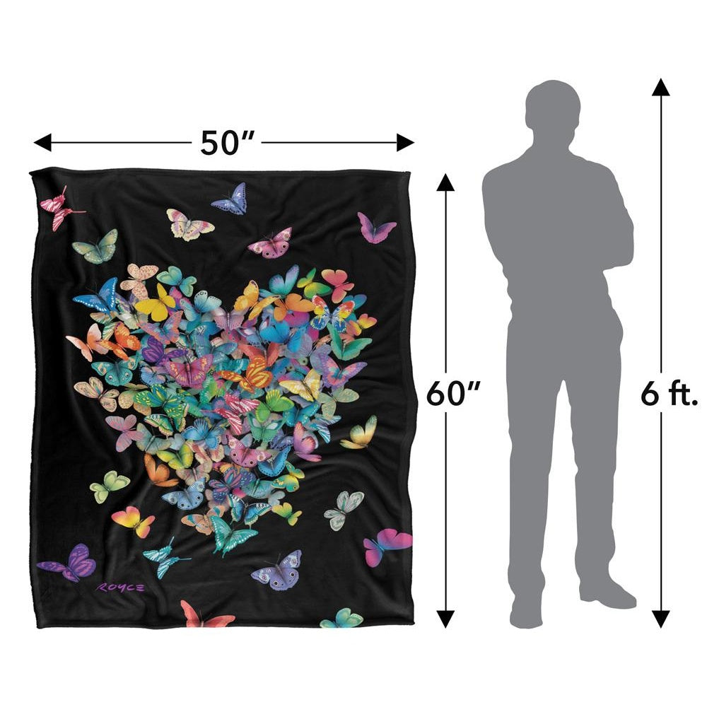 Multicoloured - Pack Shot - Royce McClure Wildheart Silky Butterflies Supersoft Blanket