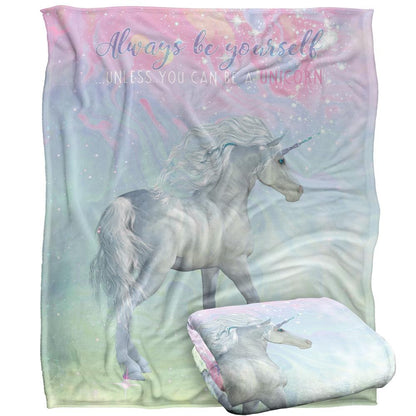 Multicoloured - Back - Reinders Be A Unicorn Silky Supersoft Blanket