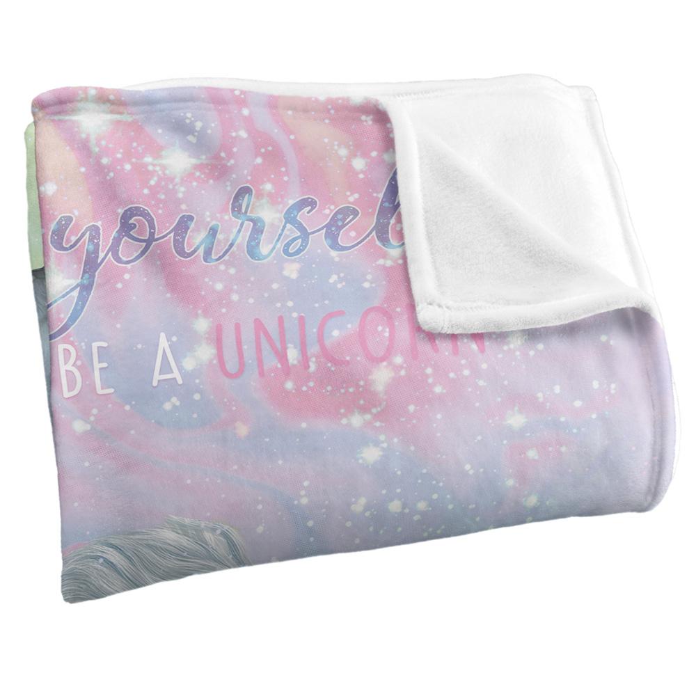Multicoloured - Side - Reinders Be A Unicorn Silky Supersoft Blanket