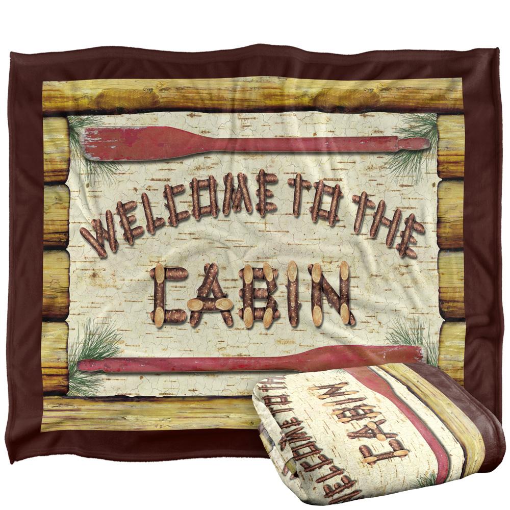 Multicoloured - Back - JQ Licensing Welcome To The Cabin Silky Sign Supersoft Blanket