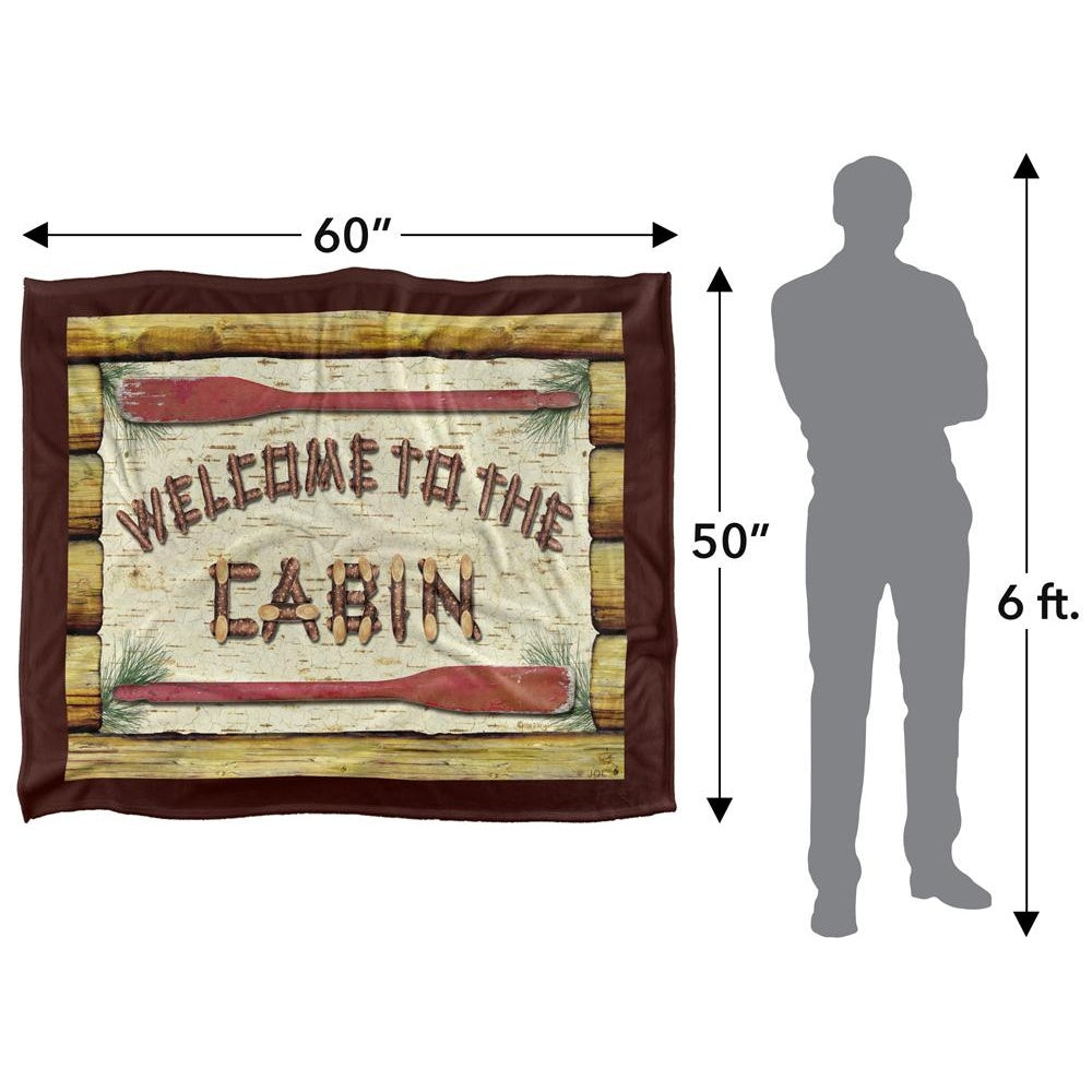 Multicoloured - Pack Shot - JQ Licensing Welcome To The Cabin Silky Sign Supersoft Blanket